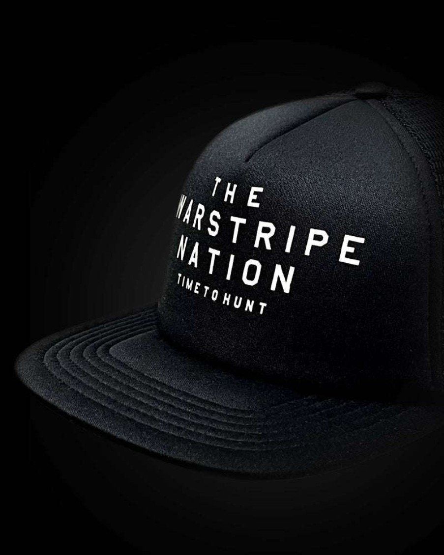 Apparel * | Foam Trucker Snapback Black (Warstripe Nation) Discounts