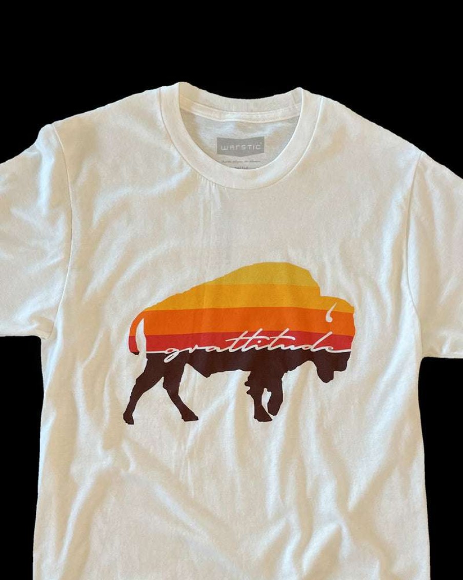 Apparel * | War Buffalo Grattitude Tee (Vintage White) Fashion