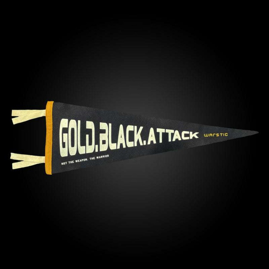 Baseball * | Gold Black Attack Pennant Cheaper