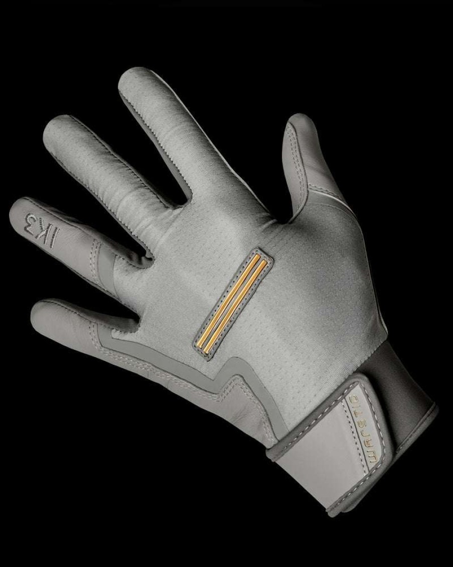 Baseball * | Ik3 Pro Batting Gloves "Gray" Discount Store