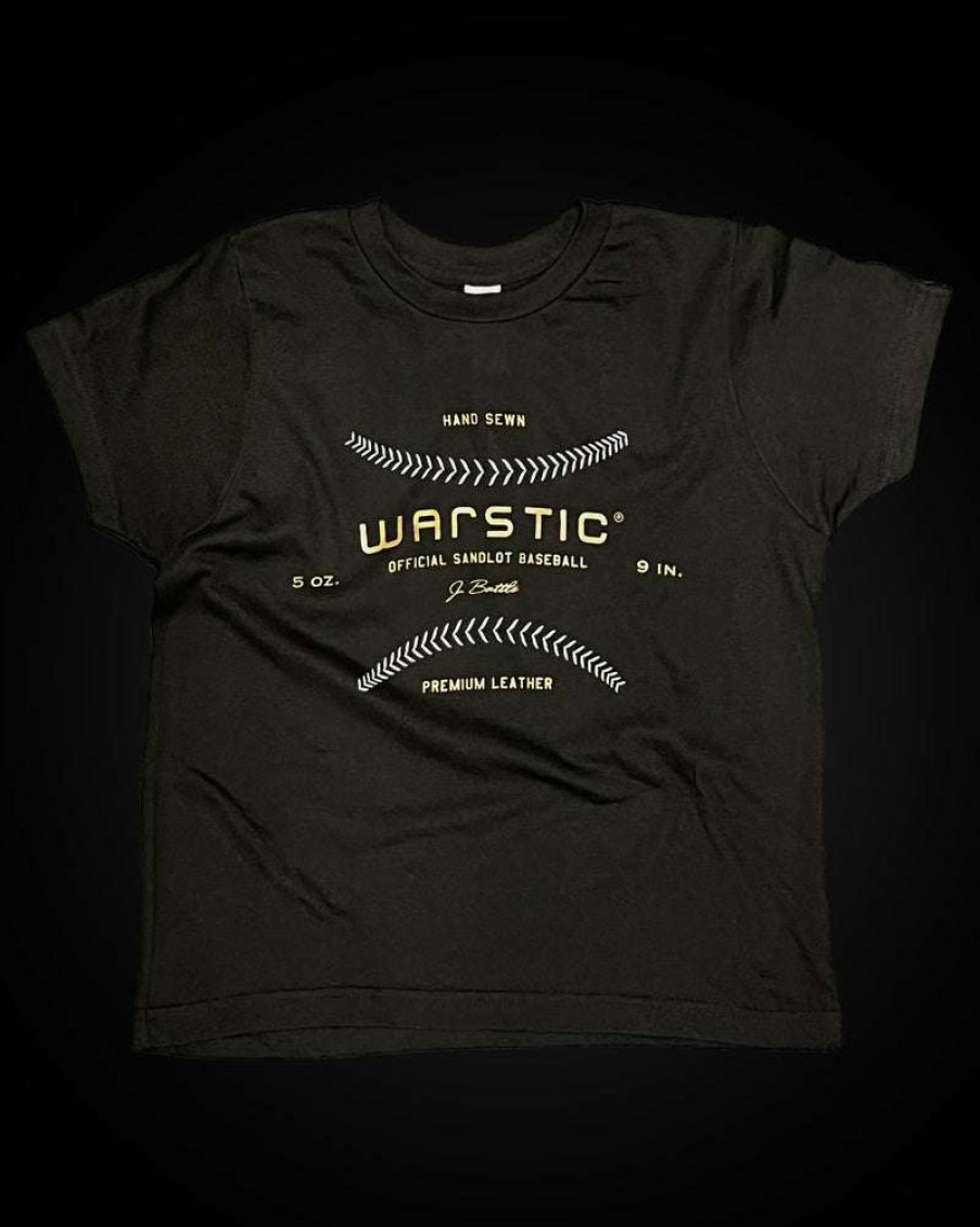 Apparel * | Warstic Baseball Tee Youth (Black) Bestsellers